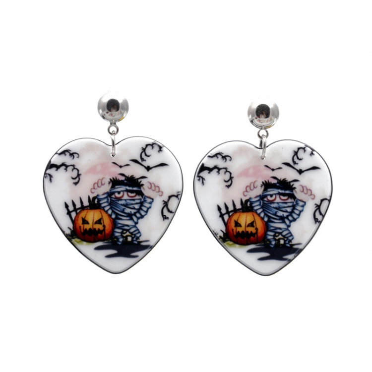 TBD0602494712.jpg 4 pares de pendientes de acrílico de Halloween, joyería festiva con personalidad, estilo:, E000173 Love - Imagen 1