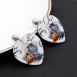 4 pares de pendientes de acrílico de Halloween, joyería festiva con personalidad, estilo:, E000173 Love - Imagen 2