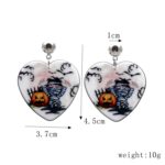 4 pares de pendientes de acrílico de Halloween, joyería festiva con personalidad, estilo:, E000173 Love - Imagen 3