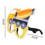 3 PCS Niños Fiesta de cumpleaños Gafas divertidas Accesorios para fotos, Logging Truck, Forklift, Tanker Truck, Small Crane, Bulldozer, Engineering Cap, Expel Soil Machine, Dump Truck, Excavator, Grinder, Screw Machine, Crane, Bus, Red Excavator... - Imagen 3