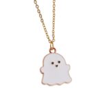 2 juegos de collar de pendientes de fantasma de aleación de joyería de Halloween, Ghost White - Imagen 2