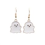 2 juegos de collar de pendientes de fantasma de aleación de joyería de Halloween, Ghost White - Imagen 3