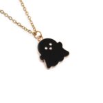 2 juegos de collar de pendientes de fantasma de aleación de joyería de Halloween, Ghost Black - Imagen 2