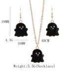 2 juegos de collar de pendientes de fantasma de aleación de joyería de Halloween, Ghost White - Imagen 4