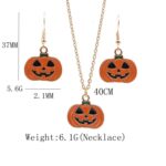 2 juegos de colgante de calabaza fantasma de Halloween, collar con orejas, joyería de personalidad, Pumpkin - Imagen 4