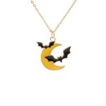 2 juegos de joyería de murciélago de luna de galvanoplastia de aleación personalizada de Halloween, Moon Bat - Imagen 2