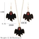 2 juegos de collar de pendientes de fantasma de murciélago de joyería DIY de aleación de Halloween, Bat Ghost - Imagen 2
