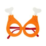3 piezas de decoración de fotos de gafas de fiesta temáticas de feliz cumpleaños, forma:, Chicken Leg
