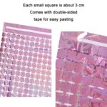 2 piezas de decoración de fondo de fiesta de cumpleaños de cortina de lluvia cuadrada láser, 1x2M Rose Gold, 1x2M Pink, 1x2M Light Blue, 1x2M Gold, 1x2M Red, 1x2M Silver, 1x2M Dark Blue - Imagen 4