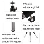 2 soportes para teléfono con proyector, mini trípode de metal telescópico portátil de escritorio, estilo:, 2 Sections (Silver) - Imagen 4