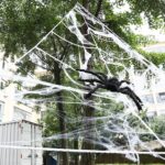 Halloween Spider Web Triangle Net Accesorios de decoración al aire libre, 7m x5.5m - Imagen 4