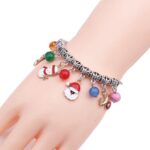 Pulsa de langosta Pulsera Santa Árbol de Navidad Manilla de nieve Pulsera de ágate de bricolaje