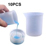 10 PCS Crystal epoxi silicona con copa de medición de 100 ml de escala