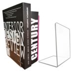 2 pcs acrílico transparente estantería en forma de L bookends estantería