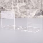 2 pcs acrílico transparente estantería en forma de L bookends estantería - Imagen 3
