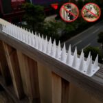12 PCS Repelente de pájaros de plástico Valla de espinas Clavos anti-escalada, White