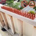 12 PCS Repelente de pájaros de plástico Valla de espinas Clavos anti-escalada, Brick Red
