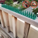 12 PCS Repelente de pájaros de plástico Valla de espinas Clavos anti-escalada, Green