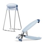 Abrazadera antical de acero inoxidable 304, toma de cocina, soporte para cuenco, Bowl Holder(Blue)