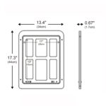 Puerta de tela escocesa para mascotas para orificio de puerta de ventana de pantalla con cierre automático bloqueable, 34cmx 44cm White - Imagen 3