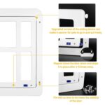 Puerta de tela escocesa para mascotas para orificio de puerta de ventana de pantalla con cierre automático bloqueable, 34cmx 44cm White - Imagen 4