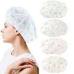 10 PCS Gorro de ducha impermeable Mujeres adultas Cubierta de cabello de baño Cubierta de cabello antihumo, 1 PCS Grey - Imagen 2