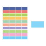 5 paquetes de pegatinas de clasificación de etiquetas cuadradas coloridas para niños, Colorful Square Label