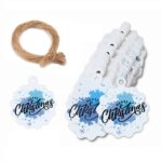 Juego de 5 paquetes de tarjetas de regalo con etiquetas de papel Kraft de Navidad, L-27
