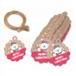 Juego de 5 paquetes de tarjetas de regalo con etiquetas de papel Kraft de Navidad, L-28