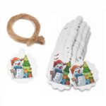 Juego de 5 paquetes de tarjetas de regalo con etiquetas de papel Kraft de Navidad, L-29
