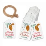 Juego de 5 paquetes de tarjetas de regalo con etiquetas de papel Kraft de Navidad, L-30