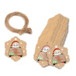 Juego de 5 paquetes de tarjetas de regalo con etiquetas de papel Kraft de Navidad, L-32