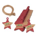 Juego de 5 paquetes de tarjetas de regalo con etiquetas de papel Kraft de Navidad, L-34