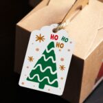 Juego de 5 paquetes de tarjetas de regalo con etiquetas de papel Kraft de Navidad, L-32 - Imagen 3