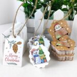 Juego de 5 paquetes de tarjetas de regalo con etiquetas de papel Kraft de Navidad, L-29 - Imagen 5