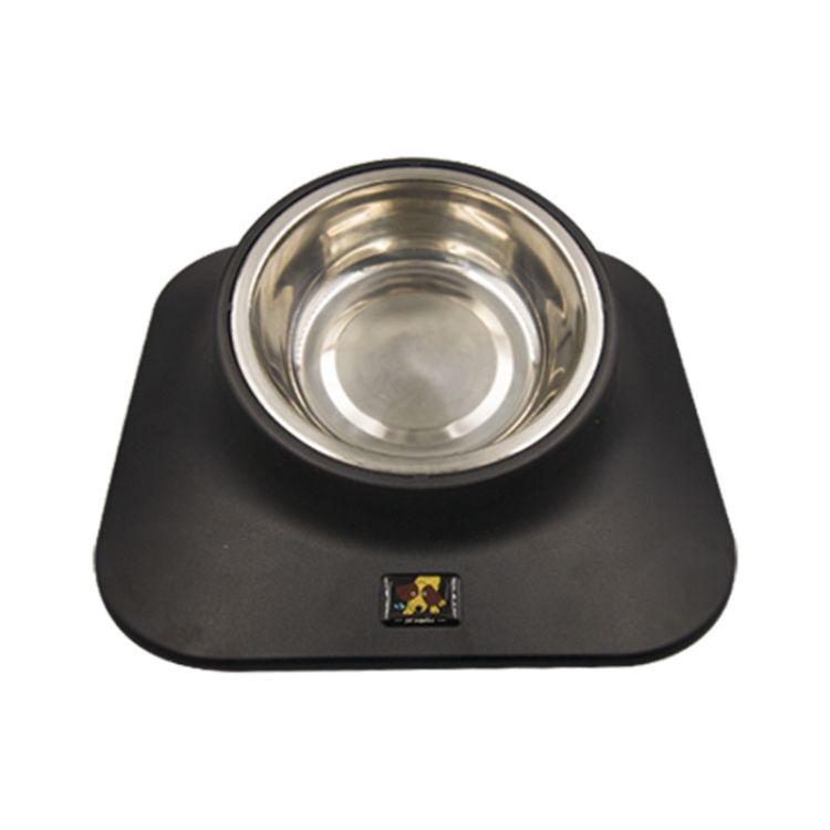 TBD0602561101.jpg Comedero de cuello inclinado para perros y gatos con cuenco antideslizante de acero inoxidable para mascotas Pugga, estilo:, Single Bowl Black - Imagen 1