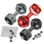 Clip de cabeza de bola de 2,5 cm para cámara de acción, cámara de vídeo subacuática, junta de buceo ligera, Rojo, Negro, Titanium - Imagen 2
