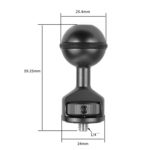 Clip de cabeza de bola de 2,5 cm para cámara de acción, cámara de vídeo subacuática, junta de buceo ligera, Rojo, Negro, Titanium - Imagen 3