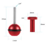 Adaptador de cabeza esférica Tornillo ajustable Cámara de montaje fijo Buceo submarino Fotografía Soporte de luces, 1/4 Inch Red, 1/4 Inch  Black, M5 Screw Black - Imagen 2