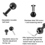 Adaptador de cabeza esférica Tornillo ajustable Cámara de montaje fijo Buceo submarino Fotografía Soporte de luces, 1/4 Inch Red, 1/4 Inch  Black, M5 Screw Black - Imagen 5