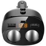 Cargador de coche con interruptor Enchufe de coche con orificio doble para cigarrillos, C06