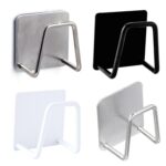 4 PCS 304 Estante de drenaje para fregadero de esponja de acero inoxidable, Color:, Baking Black - Imagen 2