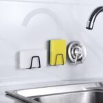 4 PCS 304 Estante de drenaje para fregadero de esponja de acero inoxidable, Color:, Large Baking Black - Imagen 5
