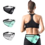 CAN FLY YIPINU Bolsa de cintura para almacenamiento de teléfono móvil con botella de agua para ejercicios al aire libre, Negro, Verde, Plata - Imagen 2