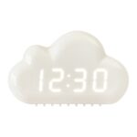 1966 Cute Cloud Shape Activado por voz LED Despertador de cabecera, Blanco, Azul