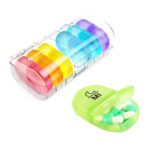 Week 14 Grids Rainbow - Caja portátil para medicamentos con compartimento de plástico