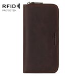 HUMERPAUL BP816 RFID Anti-Magnético Hombres Cartera larga Business Retro Multi-Card Solt Bolso, BP816 Brown