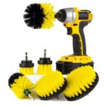 Cepillo de limpieza de grietas de piso de neumático de coche con cabezal de taladro eléctrico de 6 piezas, 6 PCS / Set Brush(Yellow)