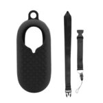 2 fundas de silicona para cámara de pulgar + cordón para Insta360 GO2., Negro, Blanco, Azul