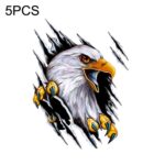 5PCS Tear Eagle 3D Car Sticker Scratch Cover Body Pull Flower Sticker, Estilo:, Right (18x 24cm)